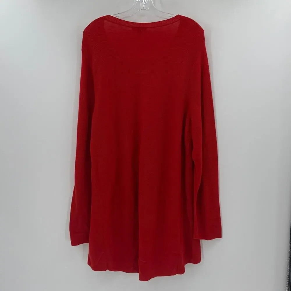 Eileen Fisher Women's Peruvian Organic Cotton Links Tunic Sweater - Lava XL NWT